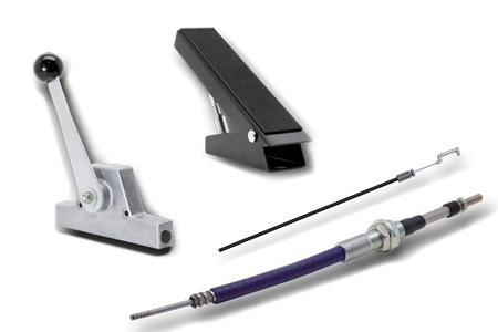 Druck-Zugkabel, Bowdenzüge, Funktionskabel, Regulier- und Stellhebel, Gaspedal-Systeme RCS® Fernbetätigungen